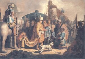 David Offering the Head of Goliath to King Saul